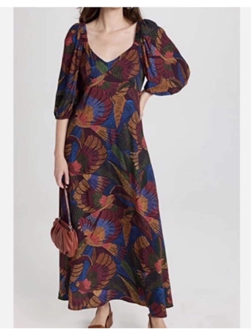 Farm Rio Dotted Macaws Midi Dress